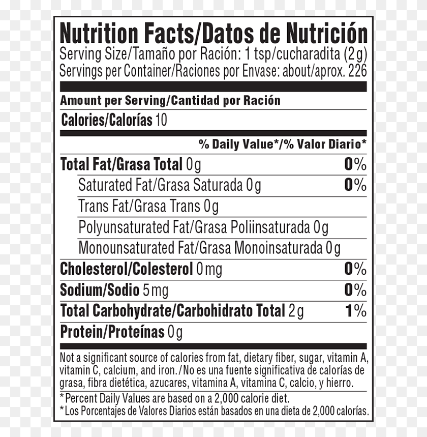 631x799 Nestl Coffee Mate Fat Free Nestle Coffee Mate Nutrition Facts, Label, Text HD PNG Download