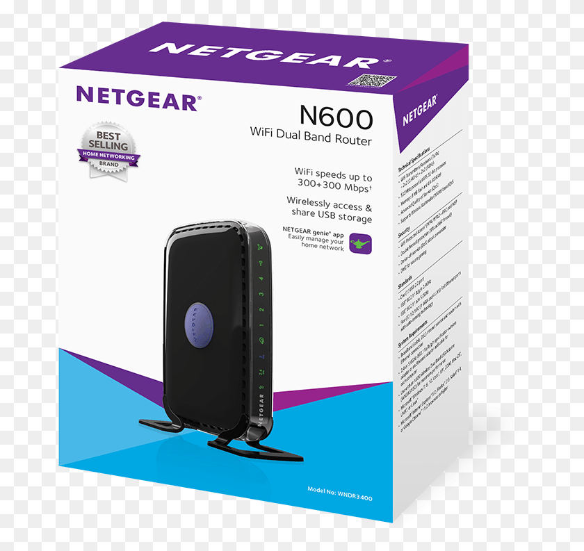 674x733 Netgear Router Wndr3400v3 Box, Electronics, Hardware, Modem HD PNG Download