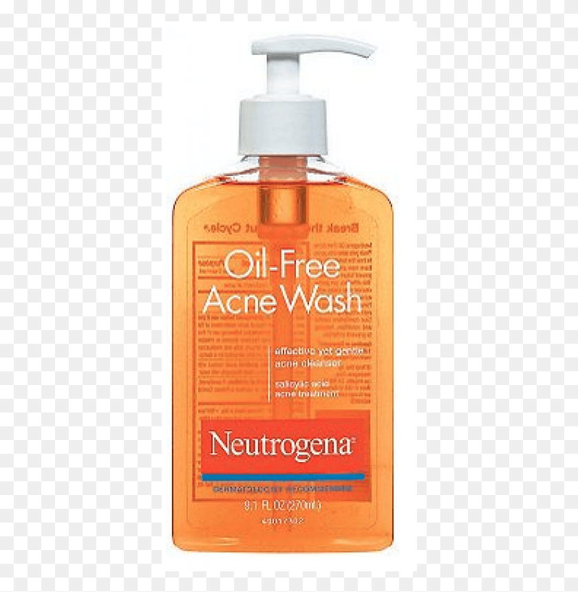 372x801 Neutrogena Oil Free Acne Wash, Bottle, Label, Text HD PNG Download