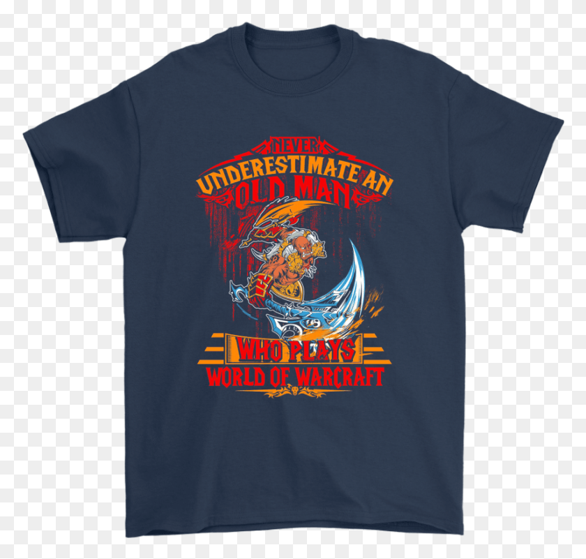857x815 Never Underestimate An Old Man Who Plays World Of Warcraft Stitch Y El Grinch, Clothing, Apparel, T-shirt HD PNG Download