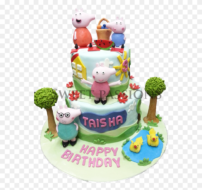 557x729 New 2 Tier Peppa Pig Cake 2 Tier Peppa Pig Cakes, Dessert, Food, Birthday Cake HD PNG Download