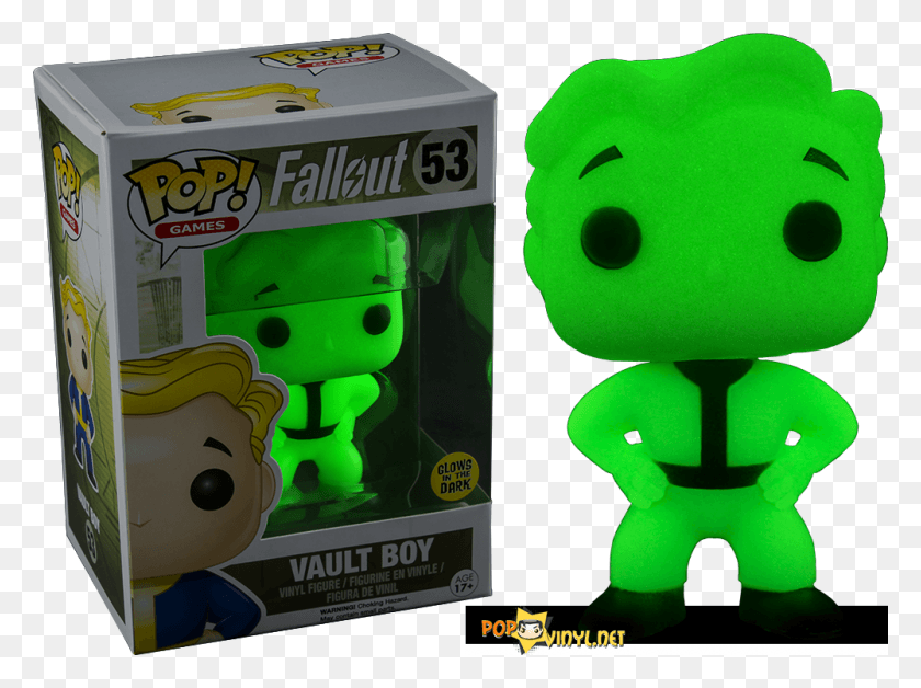 1000x729 New And Perhaps A Hot Topic Exclusive Fallout Vault Funko Pop Glow In The Dark Vault Boy, Toy, Green, Text HD PNG Download