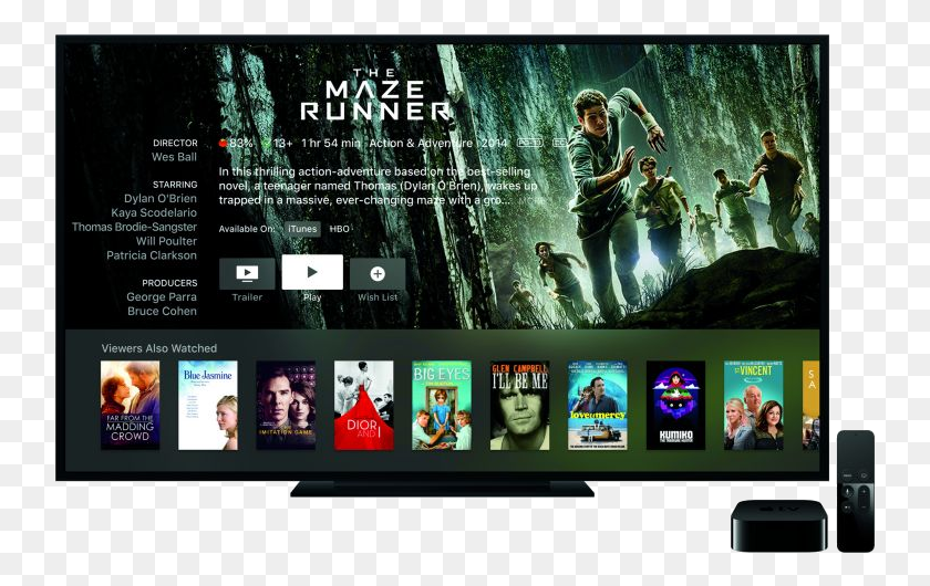 742x470 Новый Apple Tv Пользовательский Интерфейс Приложения Apple Tv, Человек, Человек, Монитор Hd Png Скачать