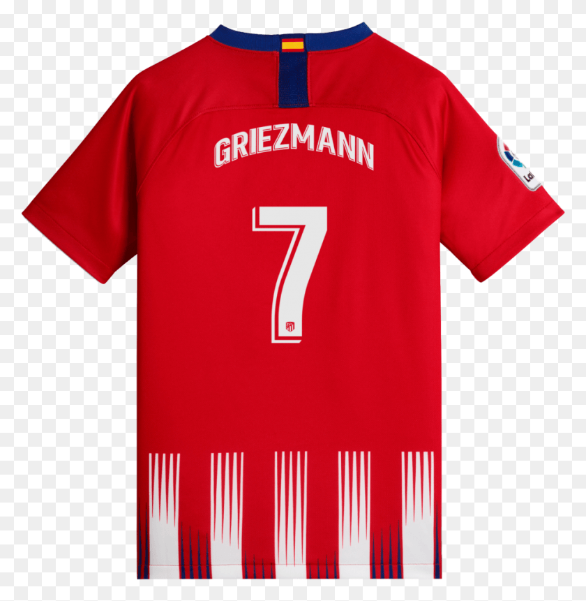 933x959 New Atletico De Madrid Jersey 18 19 T Shirt, Clothing, Apparel, Shirt HD PNG Download