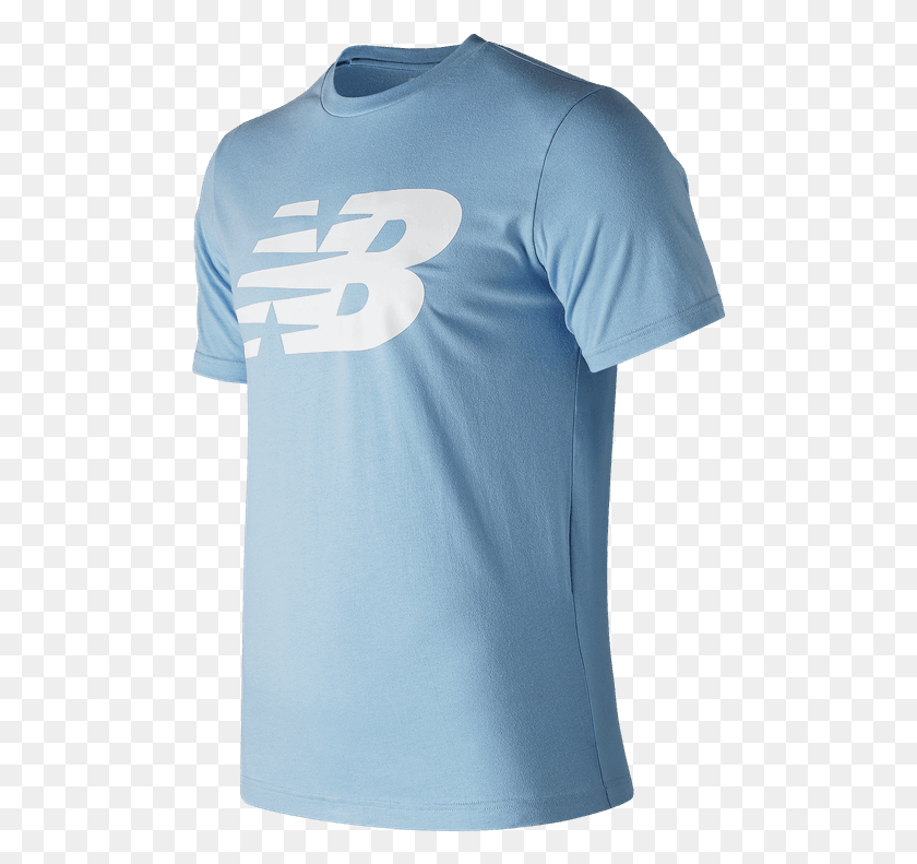 490x731 New Balance Graphic Nb Logo Tee Summer Sky New Balance Shirts, Clothing, Apparel, T-shirt HD PNG Download