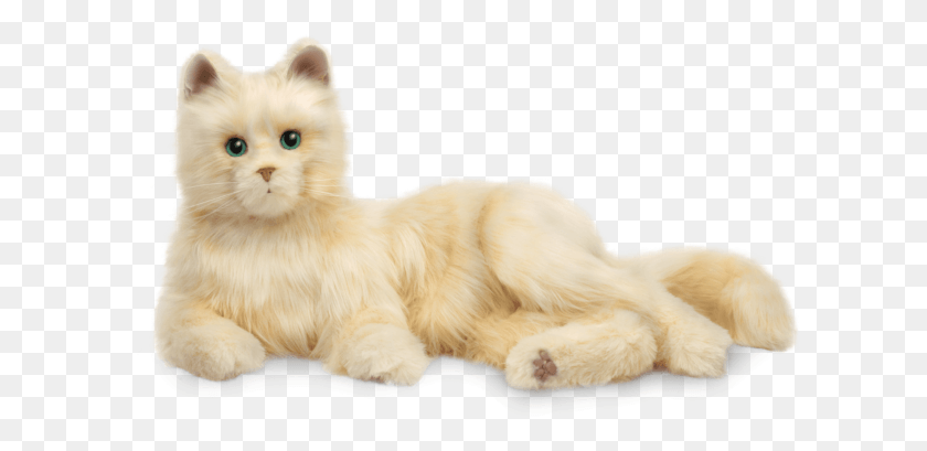 614x349 New Cats Hasbros Lifelike Joy For All Companion Creamy Hasbro Joy For All, Angora, Cat, Pet HD PNG Download