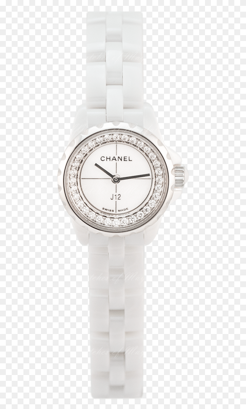 455x1336 New Chanel J12 Xs White Ceramic Amp Steel Diamonds 19mm Analog Watch, Wristwatch, Clock Tower, Tower HD PNG Download