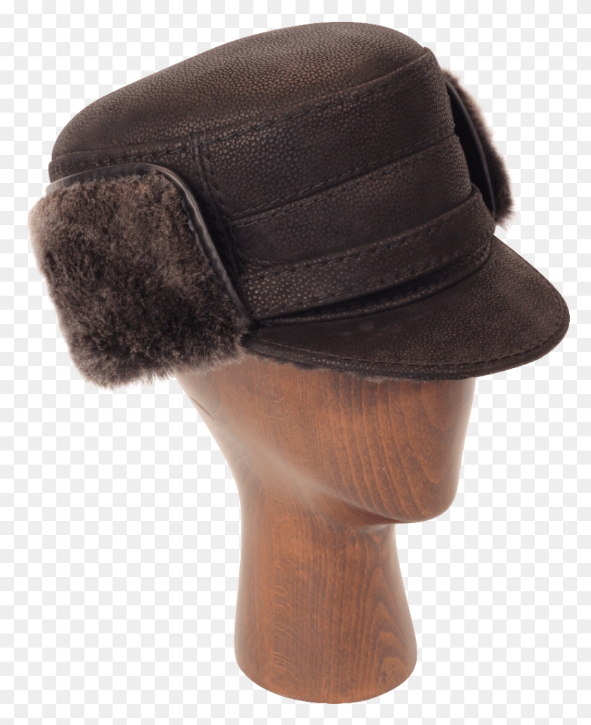 825x1027 New Elmer Fudd Hat Black Leather Sku Sheepskin Northern Wool, Clothing, Apparel, Person HD PNG Download