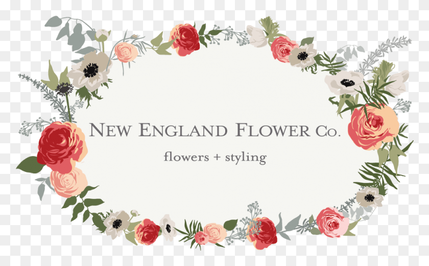 985x582 Новая Англия Flower Co Logo Садовые Розы, Графика, Цветочный Дизайн Hd Png Скачать