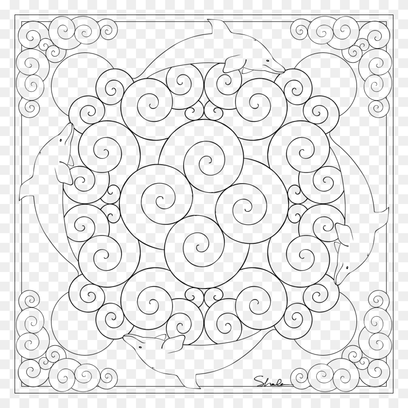 1600x1600 New Fabric In My Spoonflower Shop Mandala Coloring Mandala Coloring Pages, Gray, World Of Warcraft HD PNG Download