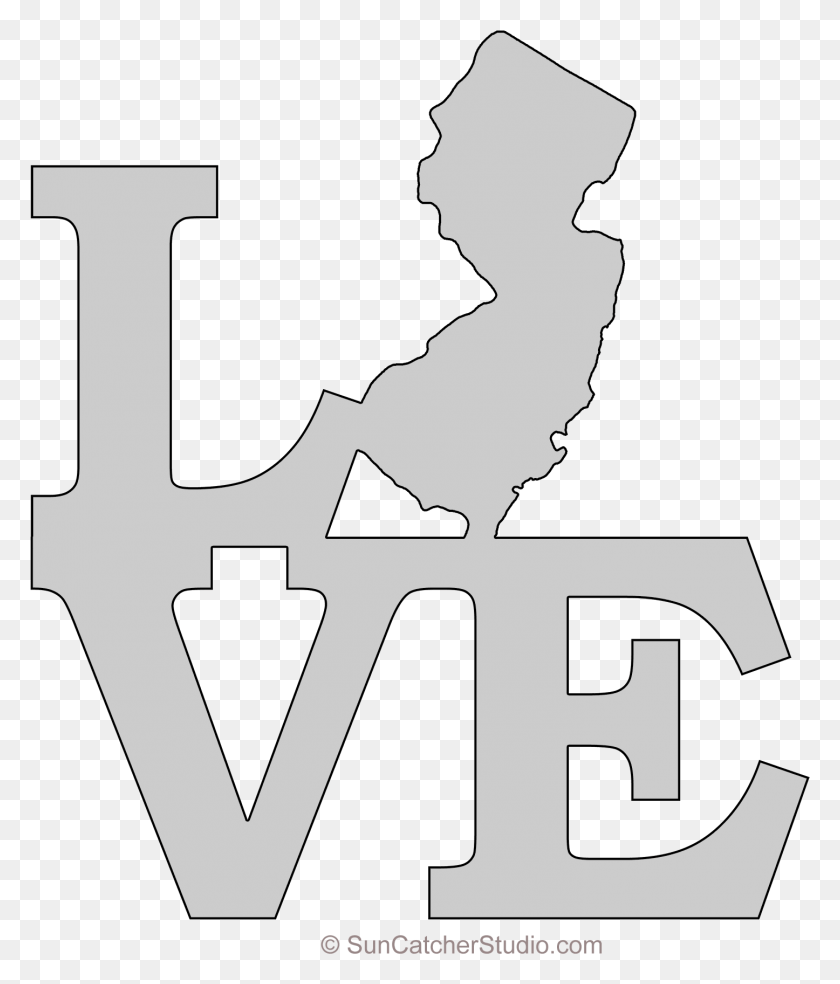 1446x1714 New Jersey Love Map Outline Scroll Saw Pattern Shape Oklahoma Map Outline, Text, Symbol, Person HD PNG Download
