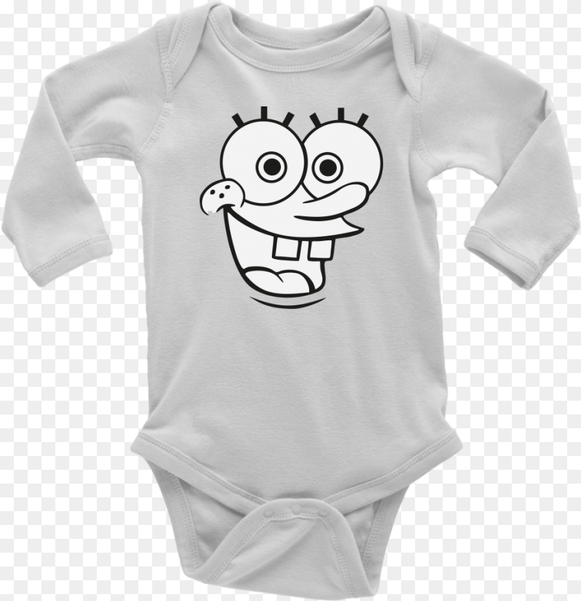 966x1000 New Long Sleeve Baby Bodysuit Spongebob Face Size Nb Infant Bodysuit, Clothing, Long Sleeve, T-shirt PNG