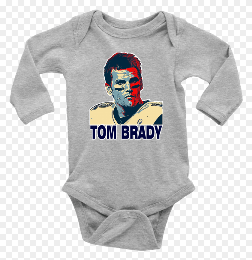 966x1000 New Long Sleeve Baby Bodysuit Tom Brady Goat New England Squidward Painting, Clothing, Apparel, T-shirt HD PNG Download