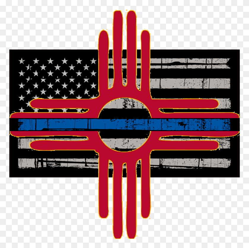 1172x1170 New Mexico Backing The Blue Police Blue American Flag, Symbol, Text, Emblem HD PNG Download