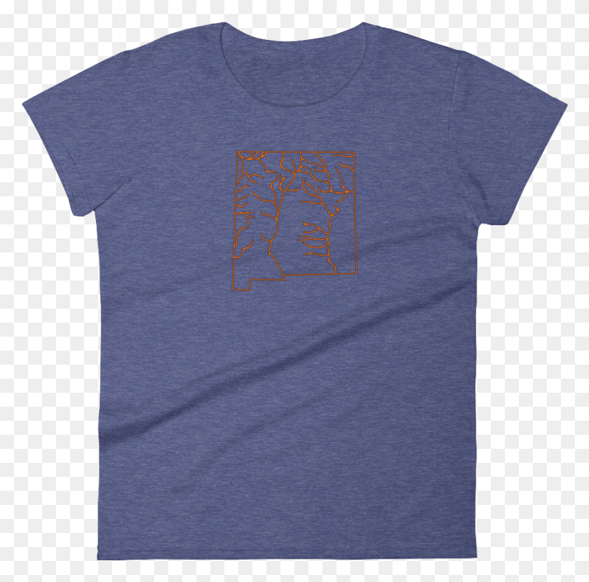 868x857 New Mexico Orange Outline Mockup Flat Front Heather, Clothing, Apparel, T-shirt HD PNG Download