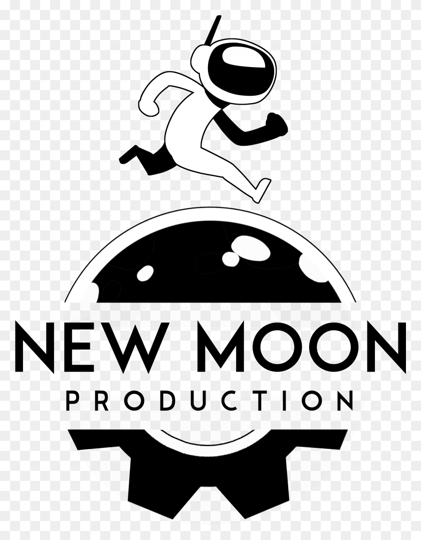 2997x3912 New Moon Production 39s Logo Illustration, Stencil, Symbol, Trademark HD PNG Download
