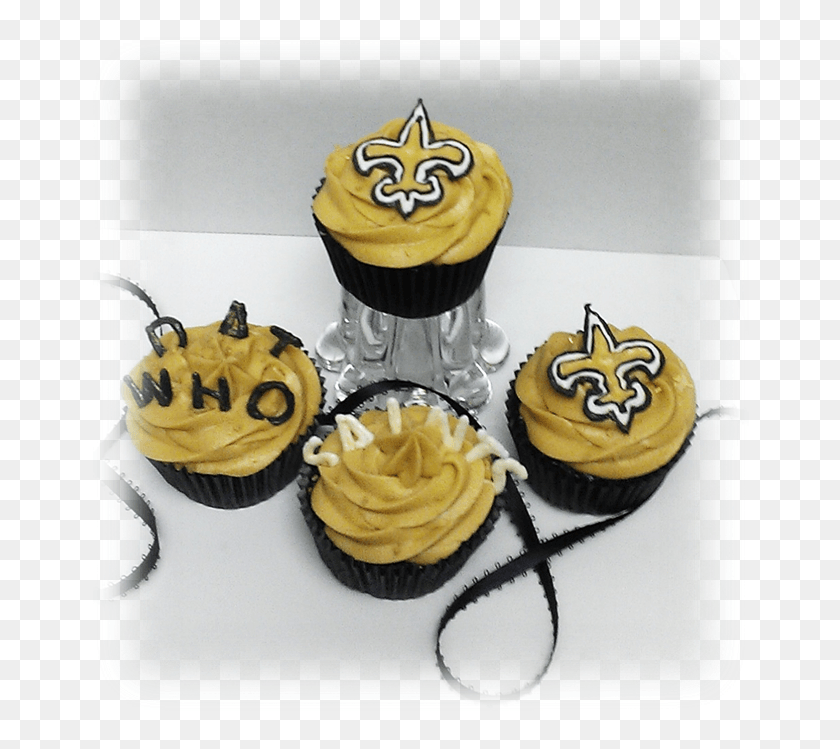 667x689 New Orleans Saints Cupcakes, Cupcake, Cream, Cake HD PNG Download