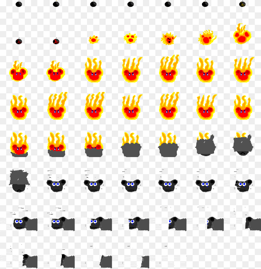 New Piskel Emoticon, Fire, Flame Sticker PNG