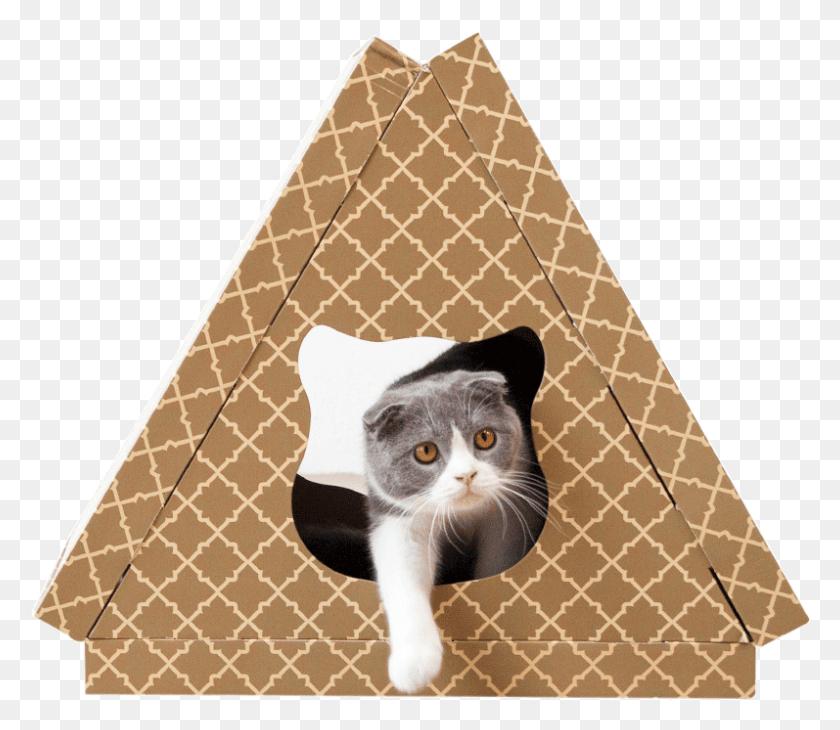 797x685 Descargar Png Productos Nuevos Triángulo Casa De Gato Placa De Rasguño De Gato Png, Mascota, Mamífero, Animal Hd Png