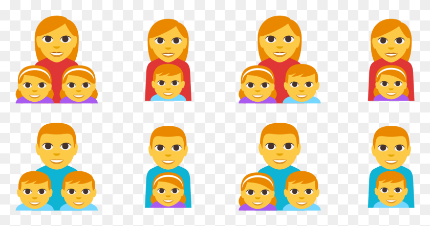 1265x620 Las Nuevas Familias Monoparentales Vienen En Una Variedad De Combinaciones Emoji Prarent, Cabeza, Cara, Collage Hd Png