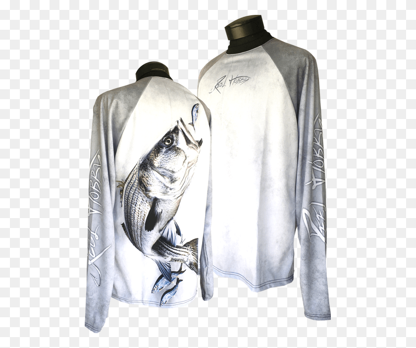 497x642 New Striped Bass Grunge Long Sleeve Shirt Two Tone Illustration, Clothing, Apparel, Long Sleeve Descargar Hd Png