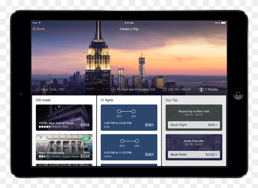1005x713 New Tablet App Combines Search So Hotel Expedia App, Building, City, Urban Descargar Hd Png