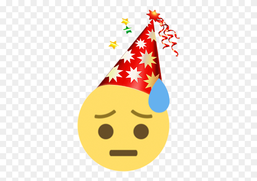338x531 New Year Emoji Emoji New Year, Clothing, Apparel, Party Hat HD PNG Download