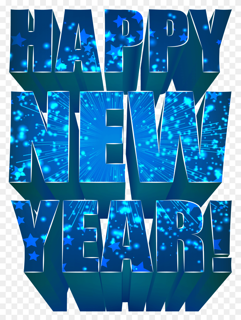 3641x4943 New Year Happy New Year Blue HD PNG Download