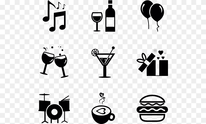 529x505 New Year Packs Celebration Party Icon Transparent, Lighting, Racket Sticker PNG