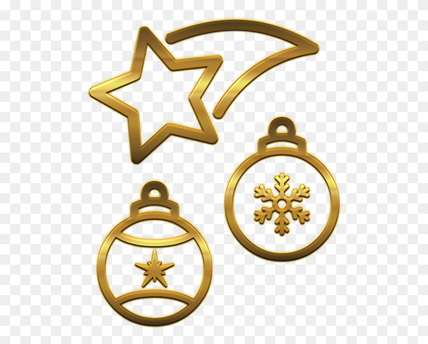 504x616 New Years Eve Decorations Locket, Gold, Star Symbol, Symbol HD PNG Download