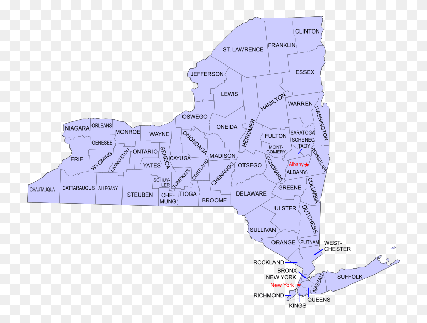 735x576 Nueva York, Nueva York, Todo El Estado, Mapa, Diagrama, Atlas Hd Png