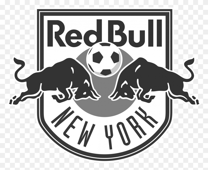 2201x1777 New York Red Bulls Logo Black And White New York Red Bulls Logo 2016, Text, Label, Animal HD PNG Download