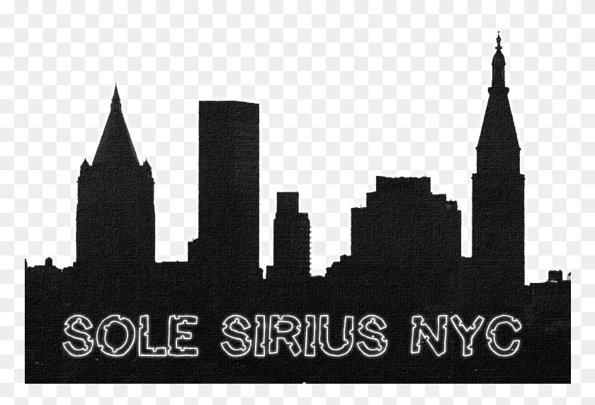 772x511 Descargar Png Skyline De Nueva York Silueta De Horizonte De Nueva York, Texto, Alfabeto, Símbolo Hd Png