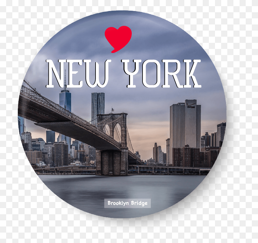 734x734 New Yorkbrooklyn Bridge New York Pin Badge New Brooklyn Bridge, Building, Window, Urban HD PNG Download