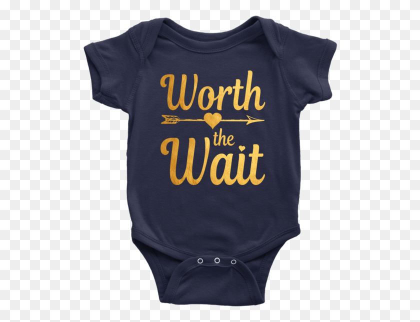 510x584 Newborn Baby Shower Coming Home Worth The Wait Gold Sleeve, Clothing, Apparel, T-shirt HD PNG Download