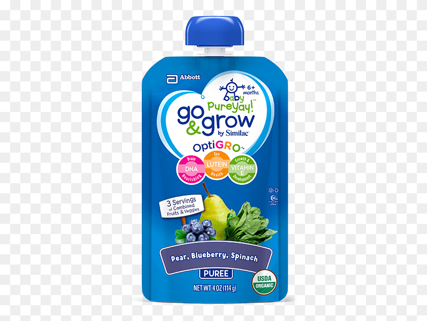 337x571 Newlook Logo Baby Food Squeeze Pouch With Blueberry Baby Food, Plant, Fruit, Food HD PNG Download