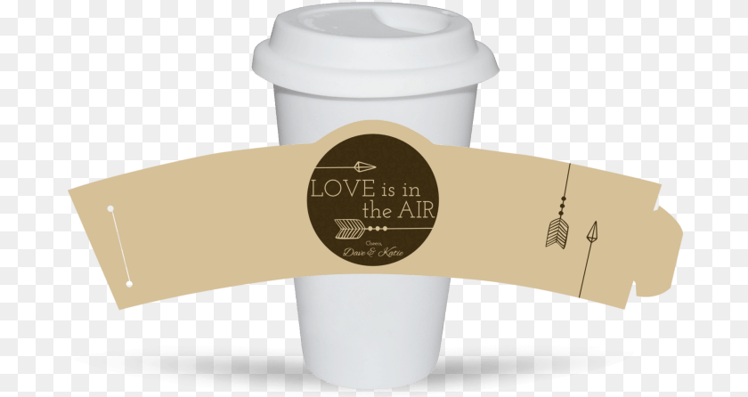 696x446 Newlywed Wedding Cup Sleeve Template Preview Cup Sleeve Template Psd, Bottle, Tape Transparent PNG
