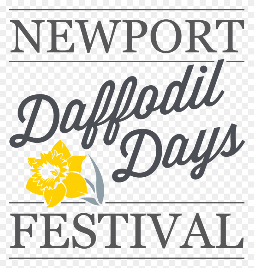 820x869 Newport Daffodil Days Festival Logo Caligrafía Negra, Texto, Etiqueta, Periódico Hd Png