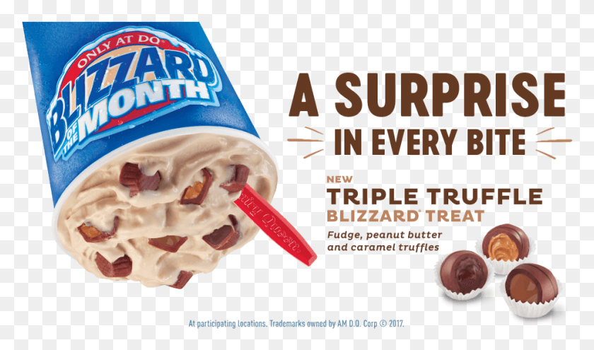 944x527 News Dairy Queen Rolls Out New Triple Truffle Blizzard Dairy Queen Blizzard, Dessert, Food, Cream HD PNG Download