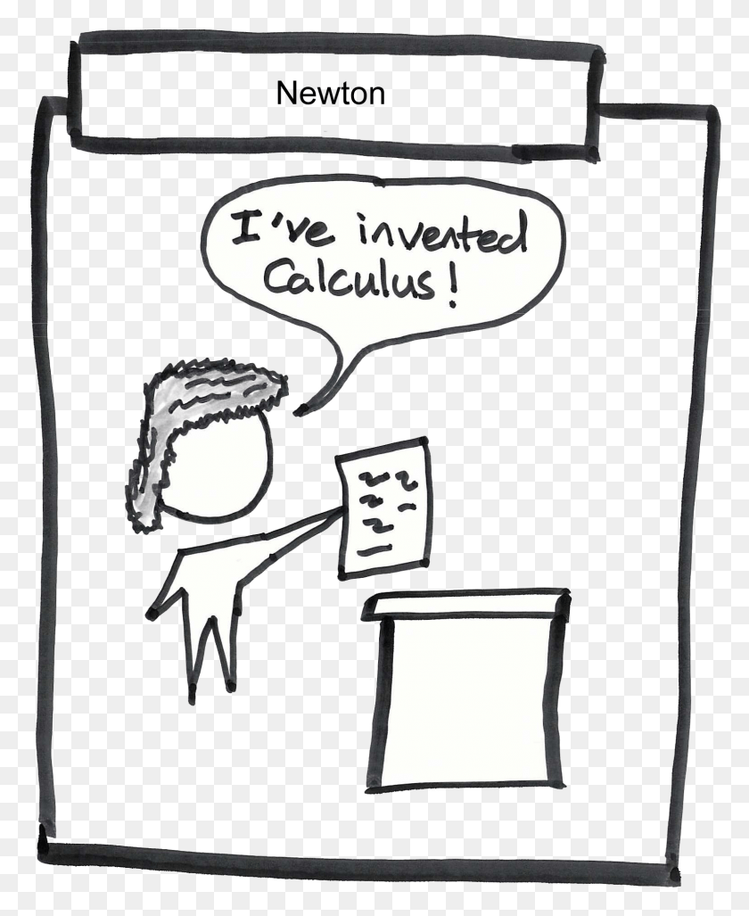 1528x1895 Newton Invented Calculus Sketch, Text, Label, Sticker HD PNG Download