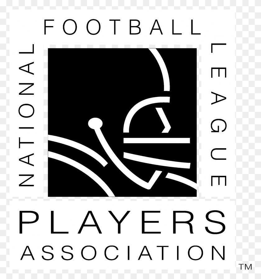 2037x2191 Nfl Players Association Logo Black And White Calligraphy, Text, Number, Symbol HD PNG Download