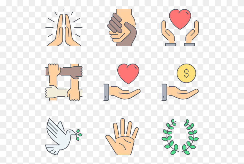 529x505 Ngo Family Icon Color, Hand, Text, Crowd HD PNG Download