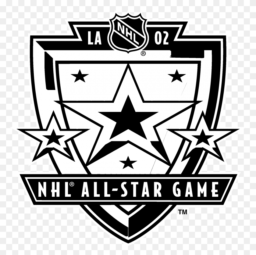 2190x2179 Nhl All Star Game 2002 Logo Black And White, Symbol, Star Symbol, Emblem HD PNG Download