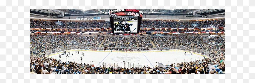 641x214 Nhl Pittsburgh Penguins Panoramic Puzzle Pittsburgh Penguins Panoramic, Building, Person, Arena HD PNG Download
