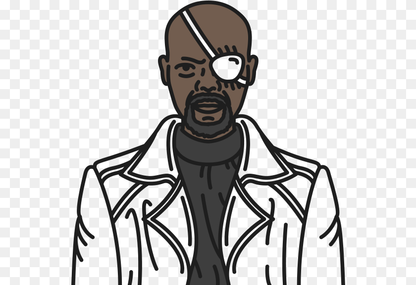 554x576 Nick Fury Marvel Universe Films Illustration, Person, Head, Photography, Face Clipart PNG