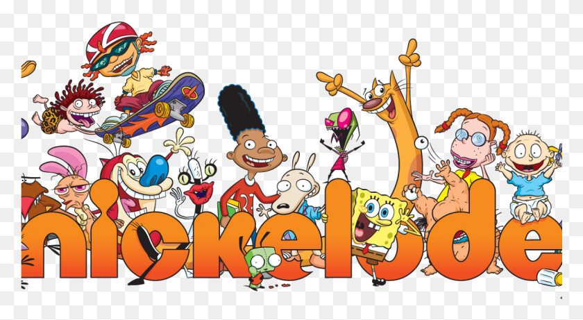 1201x618 Логотип Nickelodeon С Персонажами, Человек, Человек, Графика Hd Png Скачать