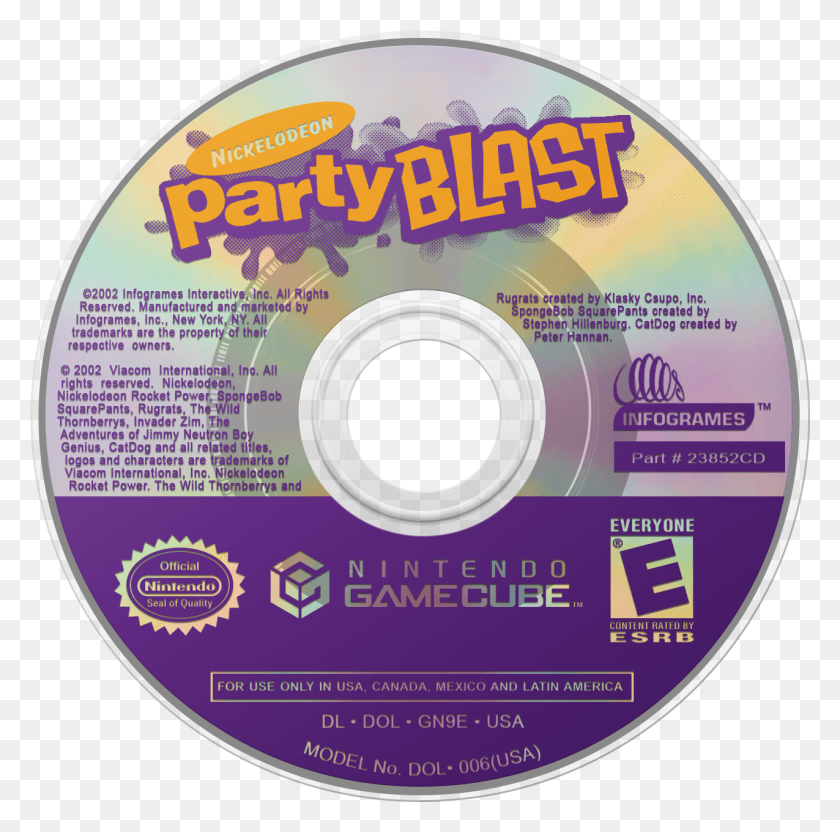 1275x1263 Nickelodeonpartyblast Mario Party 7 Disc Gamecube, Disk, Dvd HD PNG Download