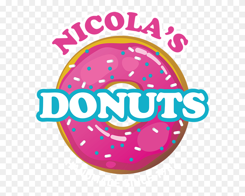 595x612 Nicolas Donuts Logo Donuts Logo, Label, Text, Donut HD PNG Download