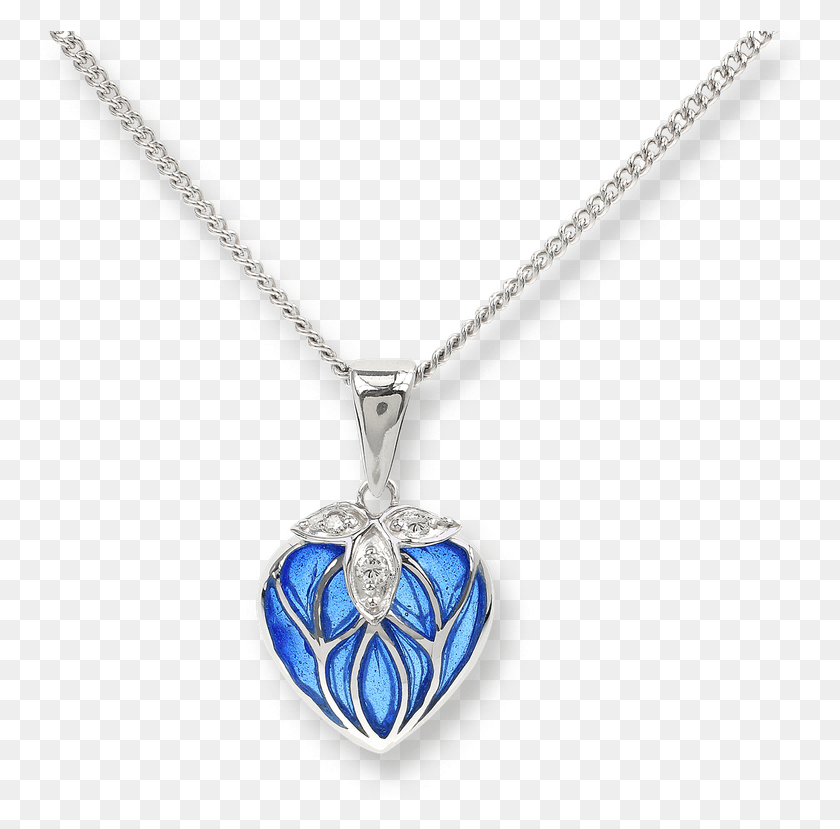 764x769 Nicole Barr Designs, Collar De Corazón De Plata De Ley, Collar De Corazón De Plata Azul, Transparente, Colgante, Medallón, Joyas, Hd Png