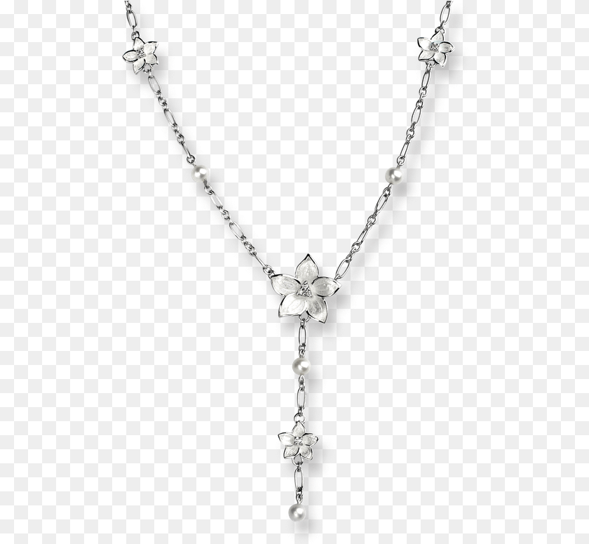 505x775 Nicole Barr Designs Sterling Silver Stephanotis Floral Necklace, Accessories, Jewelry, Diamond, Gemstone PNG